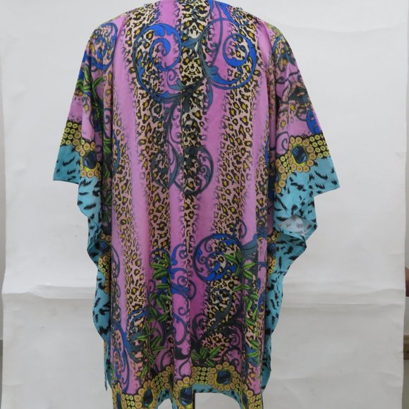 Gypsie Blu Animal Print Short Kaftan Summer Wear kimono sleeves beach wear - Picture 3 of 5